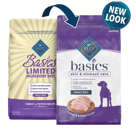 Blue Buffalo Basics Adult Skin & Stomach Care Turkey & Potato Recipe Dry Dog Food