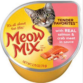 Meow Mix Tender Favorites Real Salmon and Crab Meat Canned Cat Food
