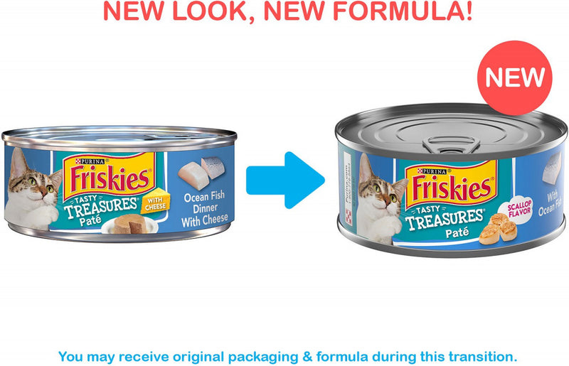 Friskies Tasty Treasures Pate Ocean Fish & Scallop Canned Cat Food
