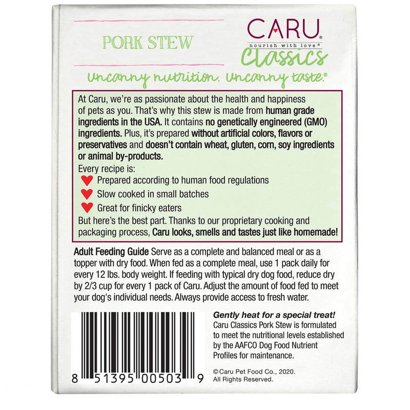 Caru Grain Free Real Pork Stew Canned Dog Food
