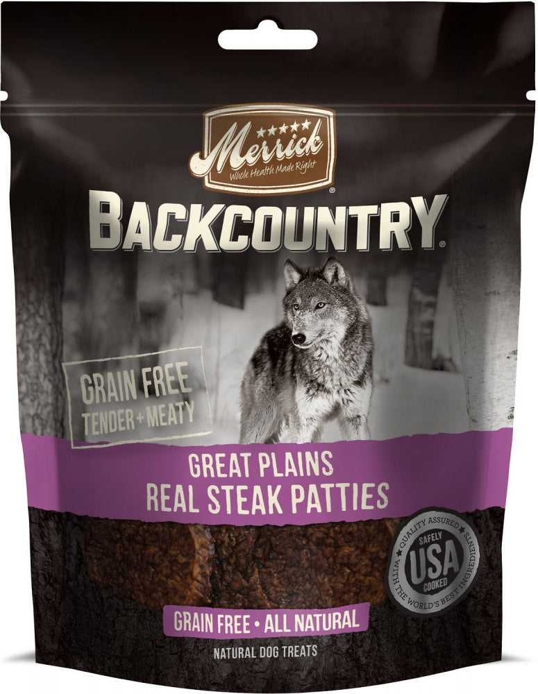 Merrick Backcountry Great Plains Grain Free Real Steak Patties Dog Treats