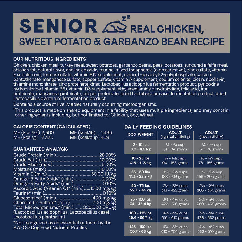 Canidae Pure Goodness SENIOR Real Chicken, Sweet Potato & Garbanzo Bean Recipe Dry Dog Food