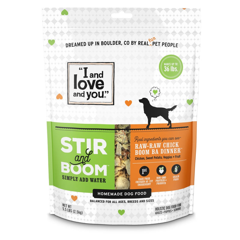 I and Love and You Grain Free Stir and Boom Raw Raw Chick Boom Ba Dehydrated Raw Dog Food