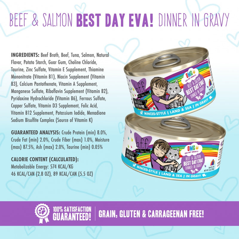 Weruva BFF Oh My Gravy Best Day Eva Grain Free Beef & Salmon in Gravy Canned Cat Food
