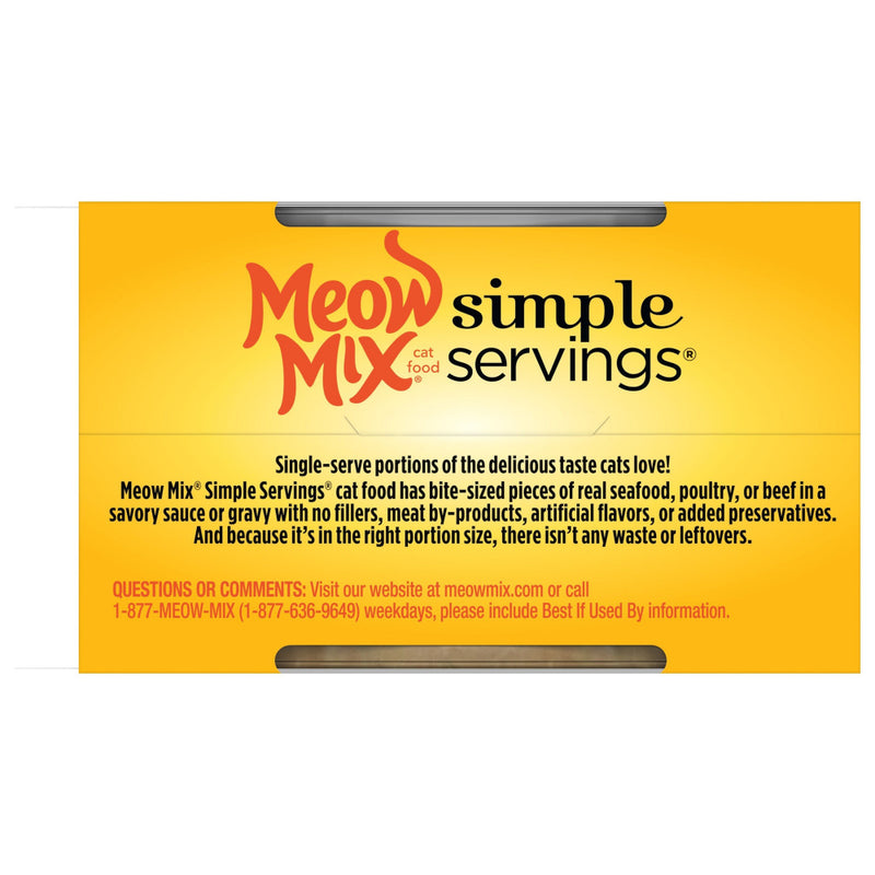 Meow Mix Simple Servings Adult Tuna and Ocean Whitefish Recipe Cat Food Tray