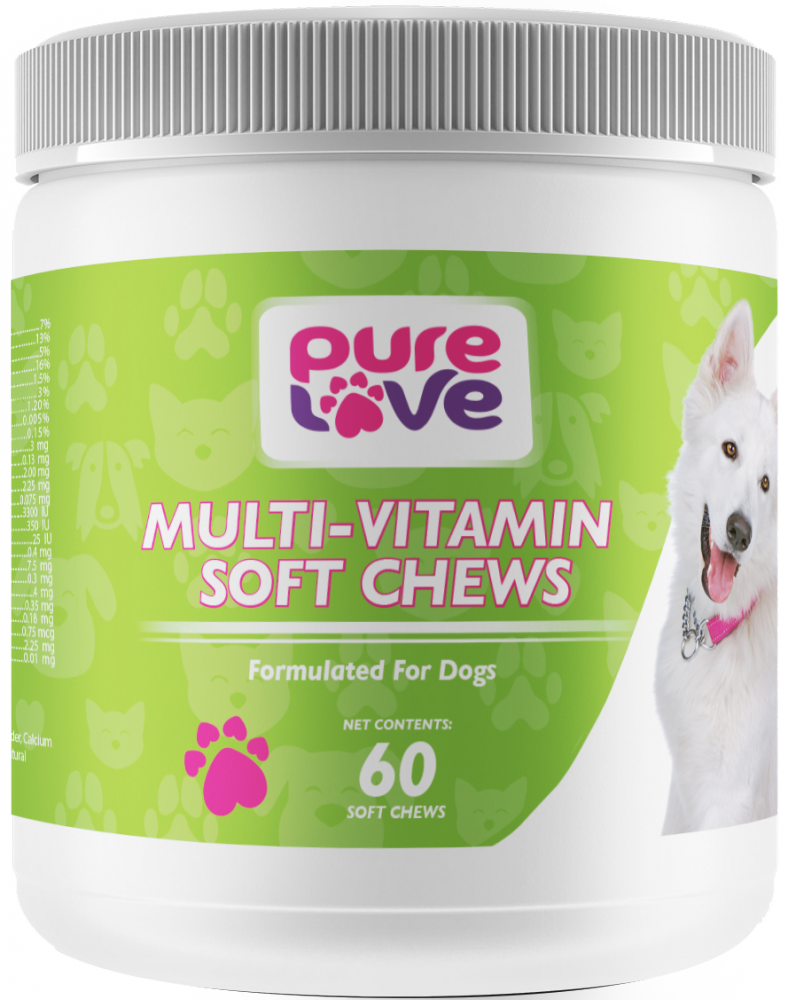 Pure Love Heart Shaped Multi-Vitamin Soft Chews for Dogs