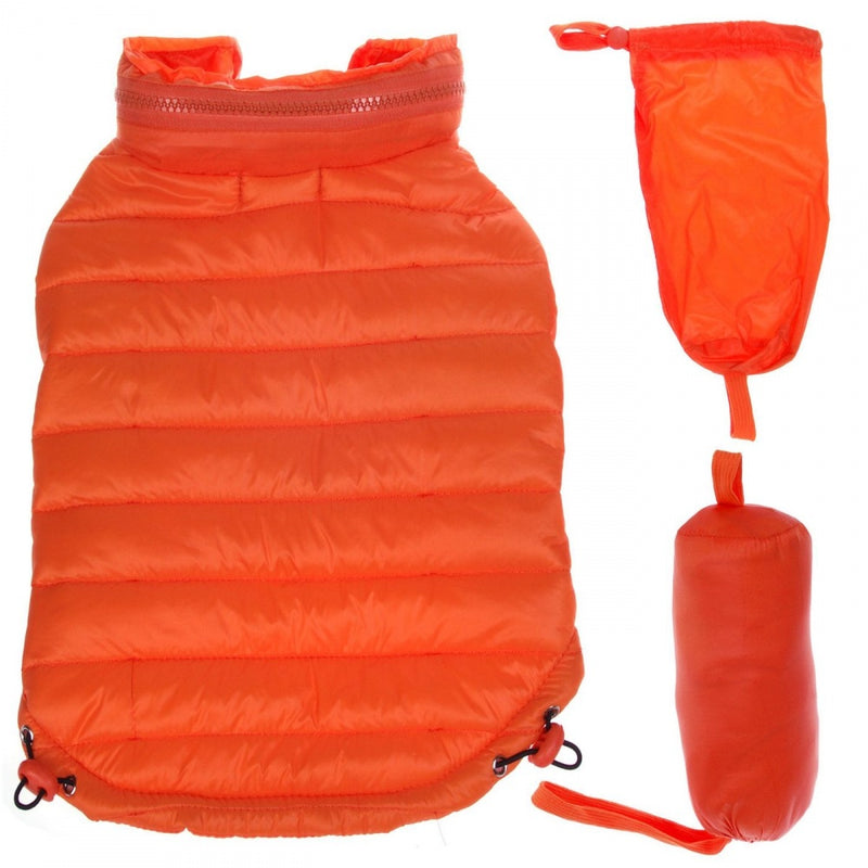 Pet Life Adjustable Orange Sporty Avalanche Dog Coat with Pop Out Zippered Hood