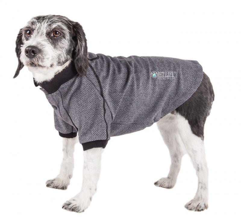 Pet Life Active Relax Stretch Fur Flexed Grey Polo Dog T-Shirt