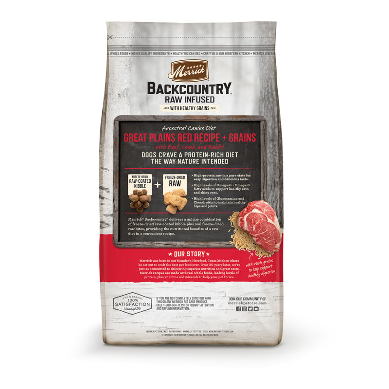 Merrick Backcountry Raw Infused with Healthy Grains Great Plains Red Recipe Dry Dog Food